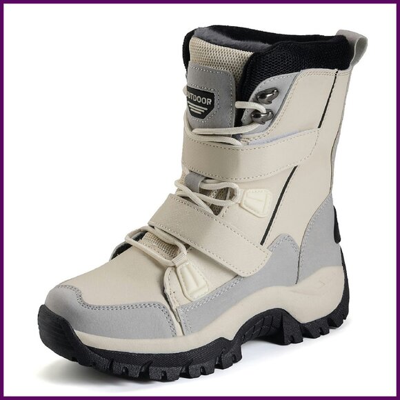 Women's Waterproof Winter Snow Boots Mid-Calf Faux Fur Insulated Non-Slip